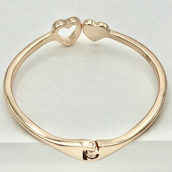 NINE WEST Rose Gold Heart Cuff Bracelet - Picture 3 of 10